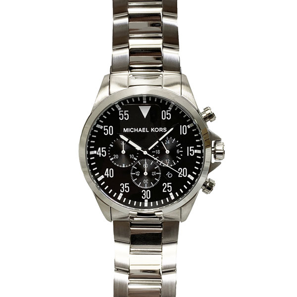 マイケルコース MICHAELKORS 時計 腕時計 クォーツ クロノグラフ メンズ ステンレス MK8413 シルバー ブラック メンズ MMMの通販は