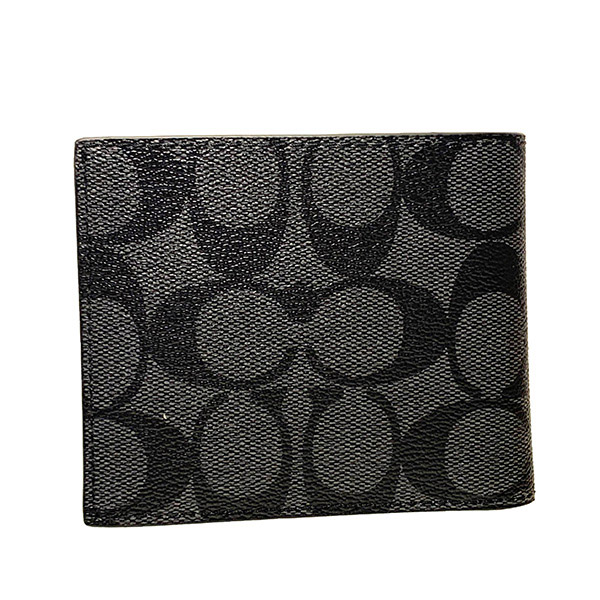 コーチ F Coach 財布 折りたたみ財布 メンズ メンズ アウトレット レザー シグネチャー F Qbmi5 ﾁｬｺｰﾙ ﾌﾞﾗｯｸ Coacの通販はau Pay マーケット Brandshop Purely Au Pay マーケット店