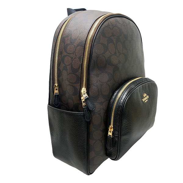 コーチ COACH バック リュック・デイパック レディース アウトレット PVC コーティングキャンバス レザー シグネチャー 6495 IMAA8 ﾌﾞﾗｳﾝ×ﾌﾞﾗｯｸ コーチ COACH レディース WWWの通販は