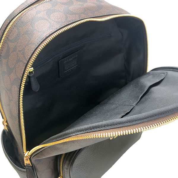 コーチ COACH バック リュック・デイパック レディース アウトレット PVC コーティングキャンバス レザー シグネチャー 6495 IMAA8 ﾌﾞﾗｳﾝ×ﾌﾞﾗｯｸ コーチ COACH レディース WWWの通販は