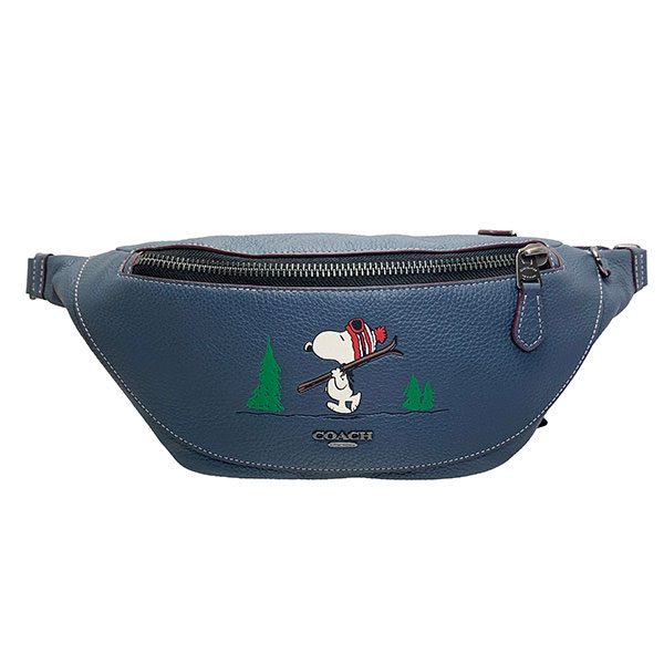 ！　　COACH　スヌーピー 青 レザーポーチ Amazon | コーチ ポーチ COACH アウトレット COACH X PEANUTS