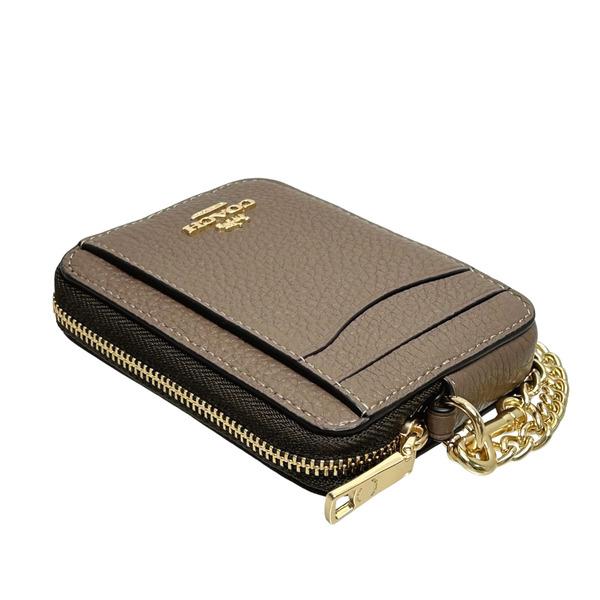 コーチ 財布 レディース COACH コインケース ペブルド レザー ジップ カード ケース 6303 IMV2R ダークストーン_3