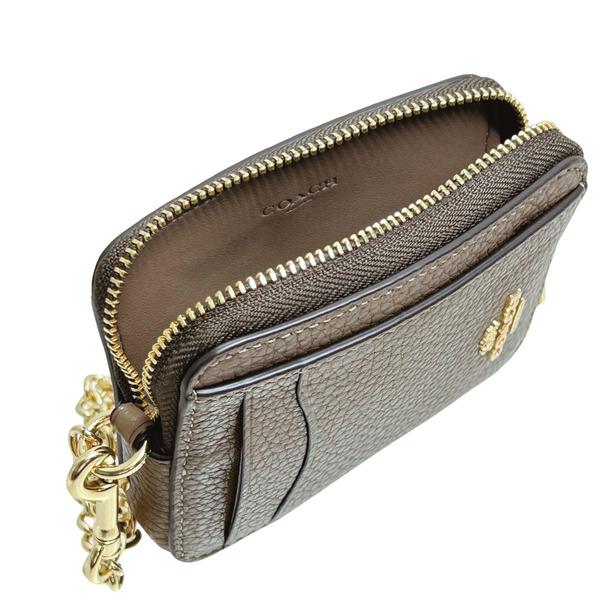 コーチ 財布 レディース COACH コインケース ペブルド レザー ジップ カード ケース 6303 IMV2R ダークストーン_5