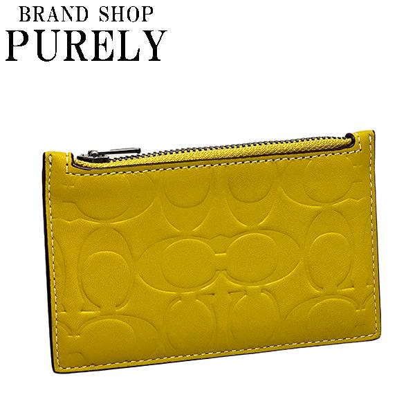 コーチ カードケース メンズ COACH シグネチャー レザー ジップ カード