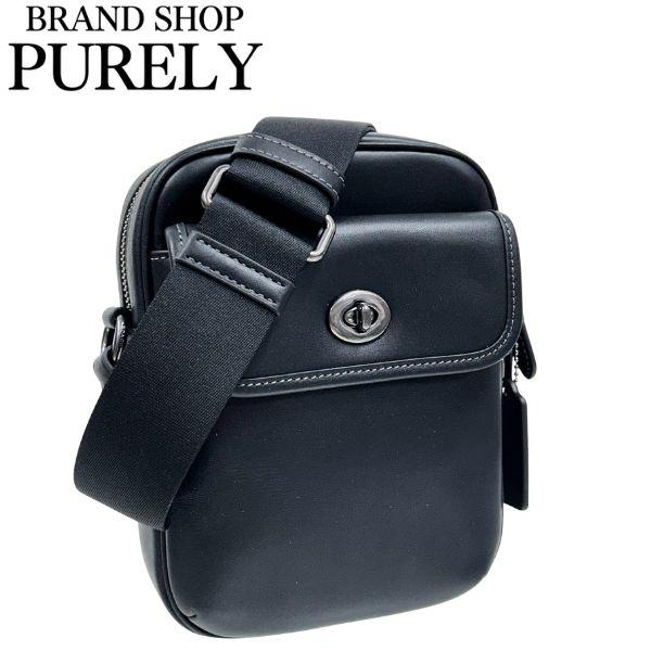 国内発送 コーチ バッグ メンズ COACH ショルダーバッグ レザー ターンロック クロスボディ バッグ CAJ31 QB/BK ブラック