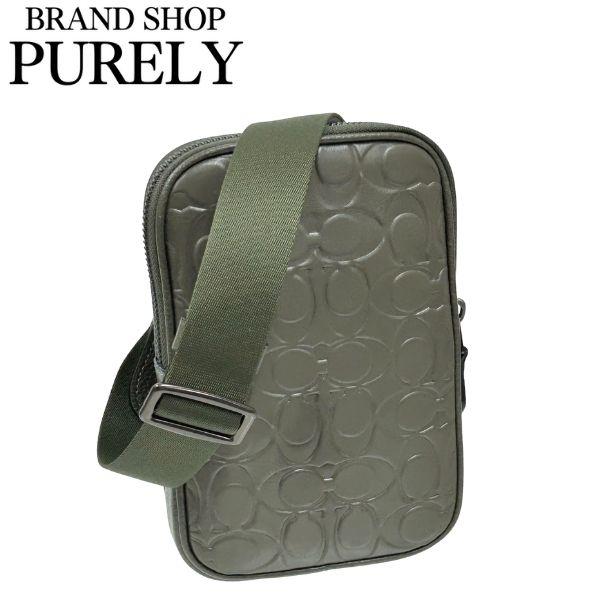 コーチ バッグ メンズ COACH ショルダーバッグ シグネチャー レザー エイデン クロスボディ CAJ37 JIRM3 オリーブドラブ