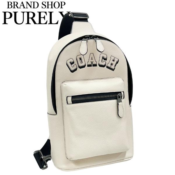 コーチ バッグ メンズ COACH ショルダーバッグ ヴァーシティ モチーフ ウエスト パック スリングパック CAJ58 QBMQV チョーク×ブラック