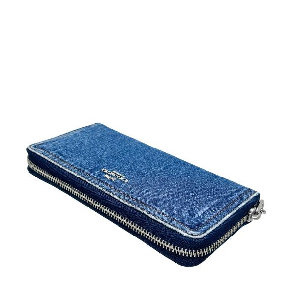 コーチ 財布 レディース COACH 長財布 デニム ロング ジップ