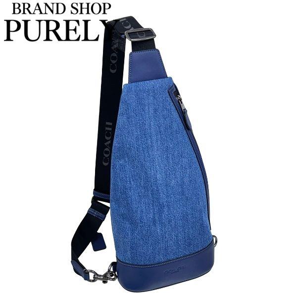 国内発送 コーチ バッグ メンズ COACH ショルダーバッグ デニム ドミニク スリング パック CBI74 QBXR9 デニム×ディープブルー