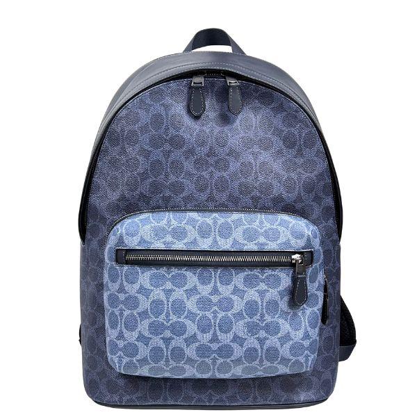 国内発送 コーチ バッグ メンズ COACH リュックサック ブロックド シグネチャー ウエスト バック パック CBI91 QBY2Y デニム×ライトデニム_1