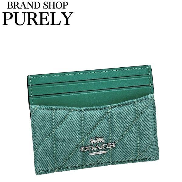 国内発送 コーチ カードケース レディース COACH パスケース スリム ID カード ケース CBR13 SVY2S アイビー×グリーン