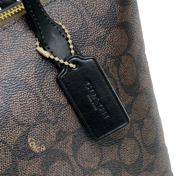 国内発送 コーチ バッグ レディース COACH トートバッグ シグネチャー フィオナ ジップ トート バッグ CBT18 IMXAQ ウォルナット×ブラック_4
