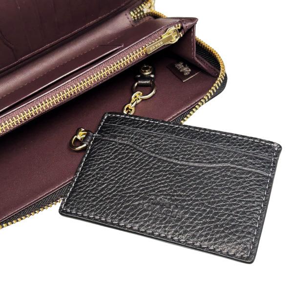 コーチ 財布 レディース COACH 長財布 レザー ロング ジップ アラウンド ウォレット デタッチャブル カードケース CBZ98 IMBLK ブラック