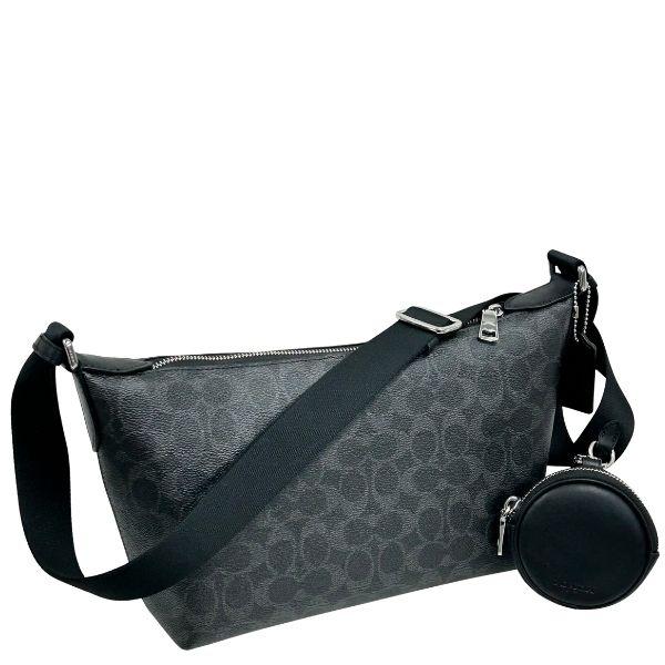 コーチ ショルダーバッグ バッグ メンズ COACH バッグ シグネチャー スモール フィン クロスボディ バッグ CCG21 SVYZK ブラックシグネチャー