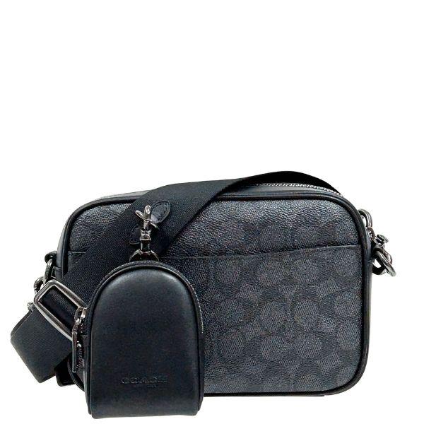 国内発送 コーチ バッグ メンズ COACH ショルダーバッグ シグネチャー フィンレイ クロスボディ バッグ CDB25 QBMI5 チャコール×ブラック_1