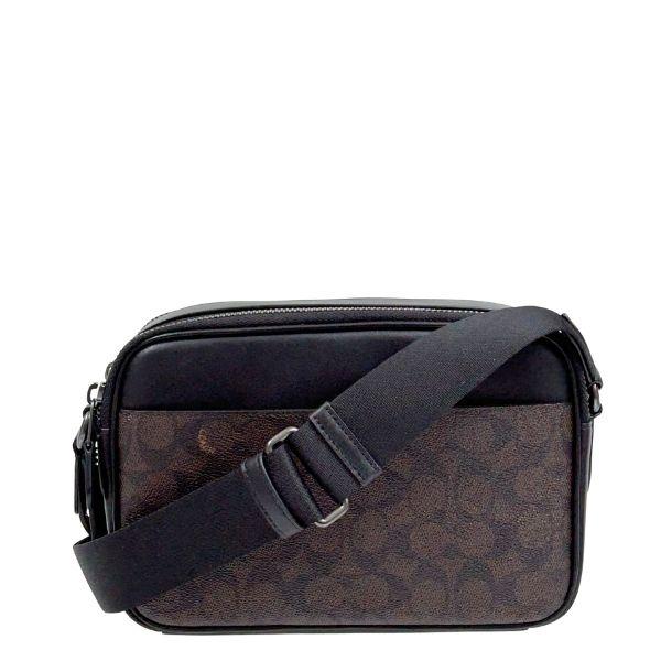 国内発送 コーチ バッグ メンズ COACH ショルダーバッグ シグネチャー ヴァーシティ グラハム クロスボディ CDC52 QBWAN ウォルナットマルチ_1
