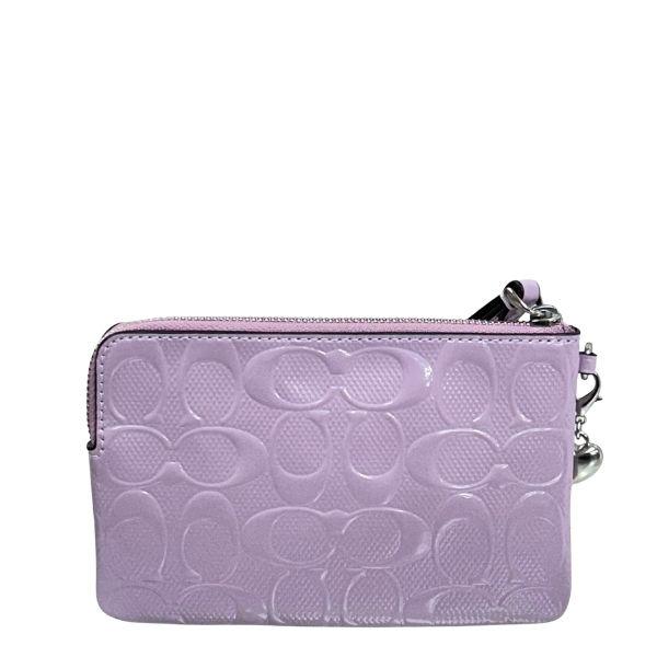 国内発送 コーチ ポーチ レディース COACH 小物入れ シグネチャー レザー コーナー ジップ リストレット CDF04 SV/IZ ライトバイオレット_2
