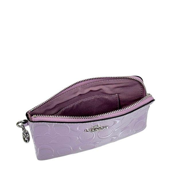 国内発送 コーチ ポーチ レディース COACH 小物入れ シグネチャー レザー コーナー ジップ リストレット CDF04 SV/IZ ライトバイオレット_5