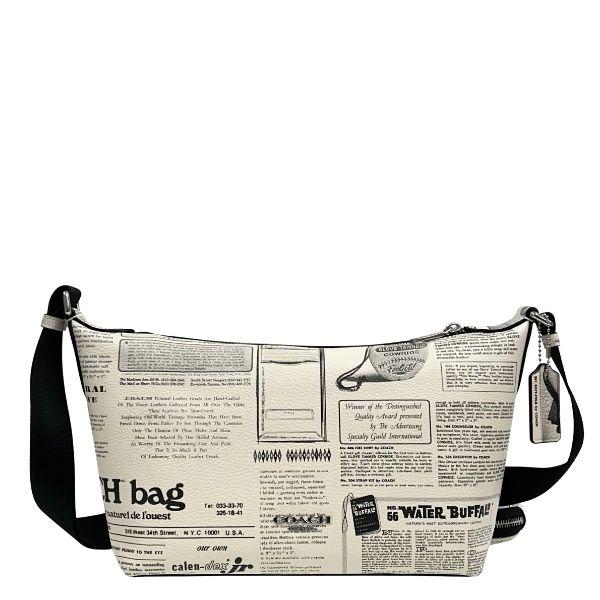 国内発送 コーチ ショルダーバッグ メンズ COACH バッグ ニュースペーパー プリント スモール フィン クロスボディ バッグ CDR22 SVCAH チョークマルチ_1