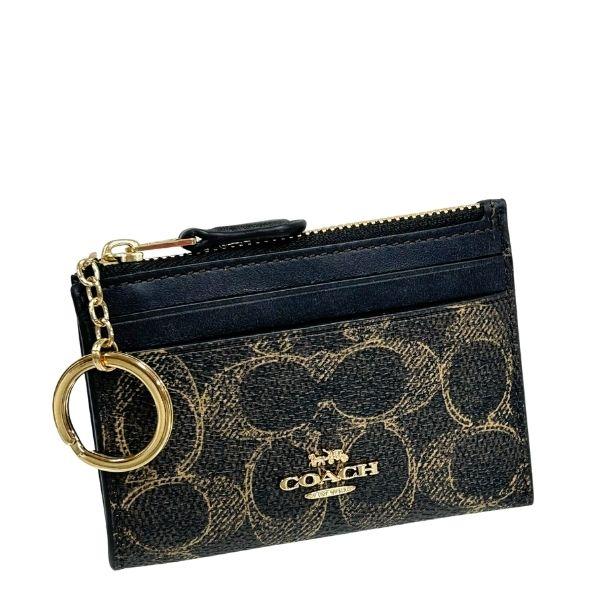 コーチ カードケース レディース COACH コインケース ラブド シグネチャー ミニ スキニー ID ケース ポーチ CEI20 IMBRN ブラウン