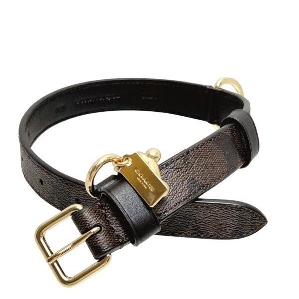 コーチ ペット用品 COACH 犬用首輪 中型犬 シグネチャー ミディアム ペット カラー CH146 IMAA8 ブラウン×ブラック 首輪