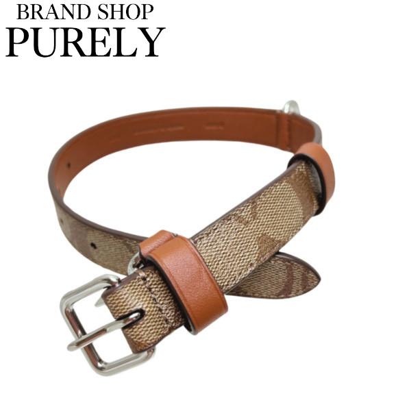 コーチ ペット用品 COACH 犬用首輪 大型犬 シグネチャー ラージ ペット カラー CH154 SVBDX カーキ×サドル