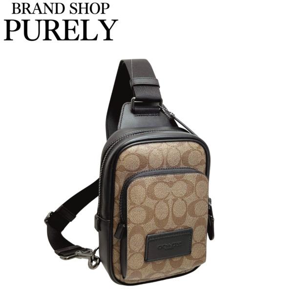 コーチ バッグ メンズ COACH ショルダーバッグ シグネチャー トラック パック スリングパック CL412 QBT4U  カーキ×ブラックの通販は 23,835円