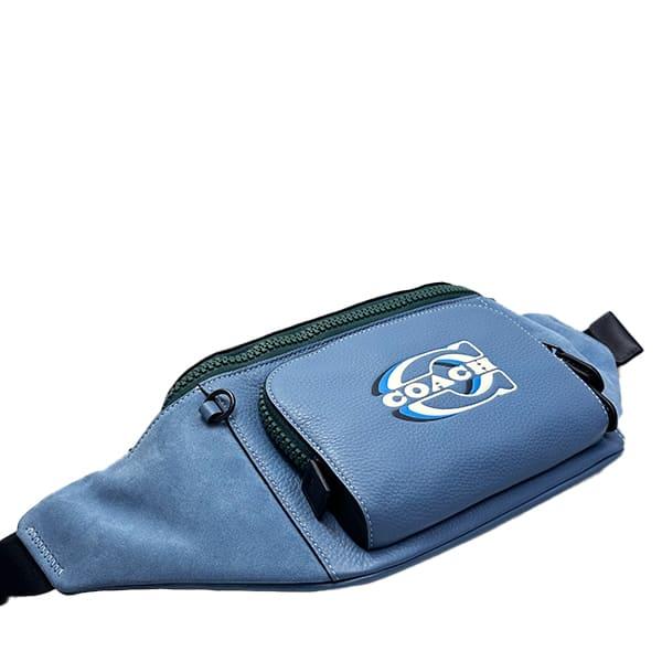 コーチ バッグ メンズ COACH ボディバッグ カラーブロック コーチ スタンプ トラック ベルト バッグ CM274 QBW5J ライトミストマルチ