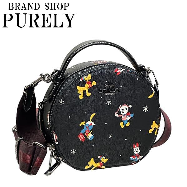 コーチ バッグ レディース COACH ショルダーバッグ DISNEY×COACH ホリデープリント キャンティーン クロスボディ CM846 QB/M2 ブラックマルチ
