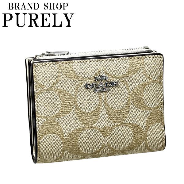 コーチ 財布 レディース COACH 折り財布 シグネチャー バイフォールド ウォレット CM852 SIGHA ライトカーキ×チョーク