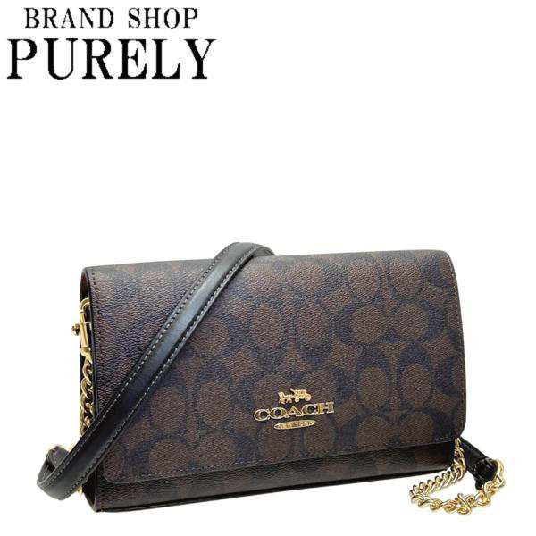 コーチ バッグ レディース COACH ショルダーバッグ シグネチャー フラップ クラッチ クロスボディ CP033 IMAA8 ブラウン×ブラックの通販は 17,452円