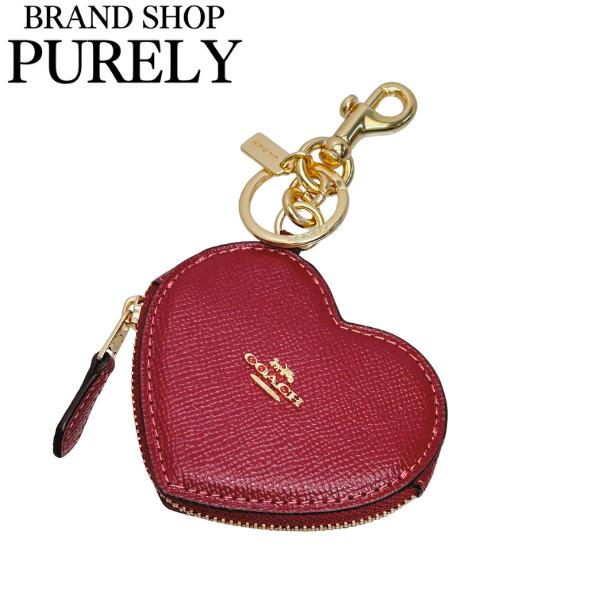 コーチ キーホルダー レディース COACH 小物 レザー ハート バッグ チャーム キーリング CP368 IMXEP ダークルビーの通販は