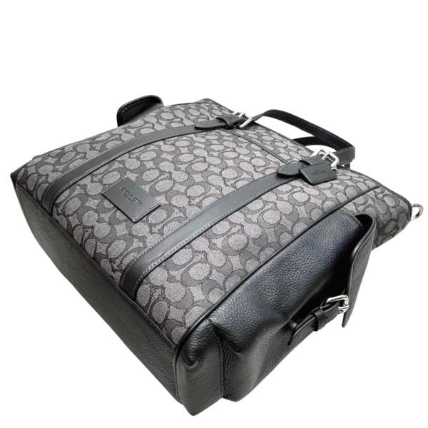 コーチ バッグ メンズ COACH トートバッグ 2WAY シグネチャー ジャカード スプリント トート バッグ CR325 SVO1U チャコール×ブラック_3