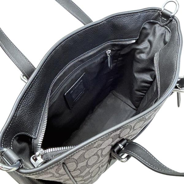 コーチ バッグ メンズ COACH トートバッグ 2WAY シグネチャー ジャカード スプリント トート バッグ CR325 SVO1U チャコール×ブラック_5