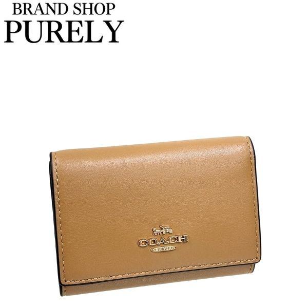 国内発送 コーチ 財布 レディース COACH 折り財布 レザー マイクロ ウォレット CR799 IMT7J ハニーブラウン