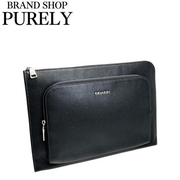 コーチ バッグ メンズ COACH クラッチバッグ ポーチ レザー イーサン ポートフォリオ CU114 SV/BK ブラック
