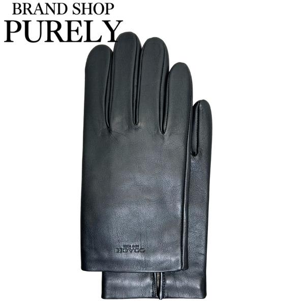 コーチ 手袋 レディース メンズ COACH グローブ タッチパネル対応 レザー テック グローブ Sサイズ CV863 BLK ブラック