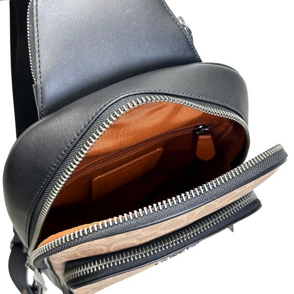 コーチ バッグ メンズ COACH ショルダーバッグ シグネチャー イーサン パック スリングパック CV918 QBNRX タン×ブラック コーチ バッグ メンズ COACH ショルダーバッグ シグネチャー イーサン