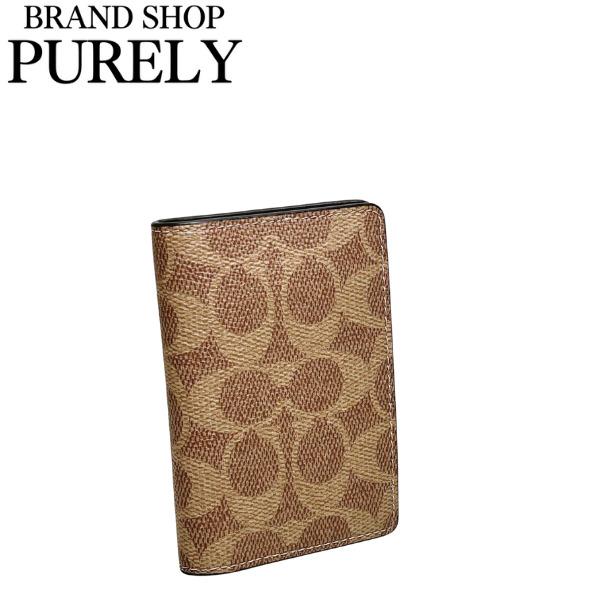 コーチ 財布 メンズ COACH 折り財布 シグネチャー ID ウォレット カードケース CW367 NRX タン×ブラック