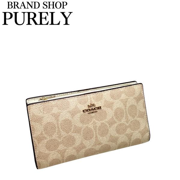 コーチ 財布 レディース COACH 長財布 シグネチャー スリム ジップ ウォレット CW661 IMXDM サンド×チョークの通販は