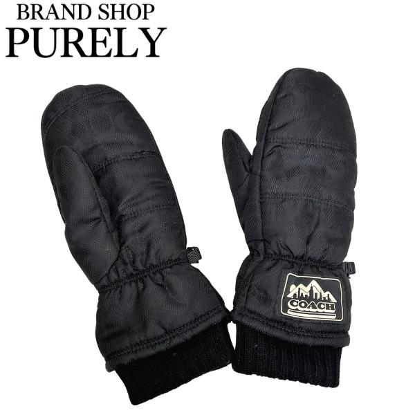 コーチ 手袋 メンズ COACH グローブ ナイロン シグネチャー パファー ミトン 手袋 S/Mサイズ CW762 BLK ブラック