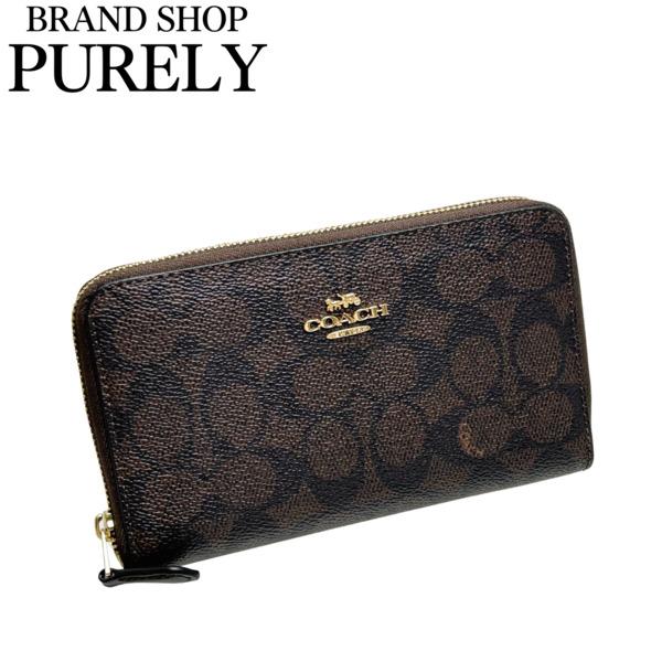 コーチ 財布 レディース COACH 長財布 シグネチャー ミディアム ID ジップ アラウンド ウォレット CW781 IMXAQ ウォルナット×ブラック