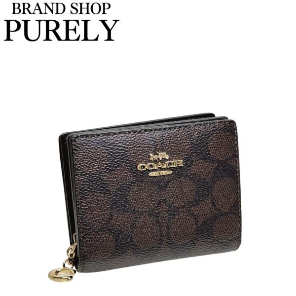 コーチ 財布 レディース COACH 折り財布 シグネチャー スナップ ウォレット CW789 IMXAQ ウォルナット×ブラック