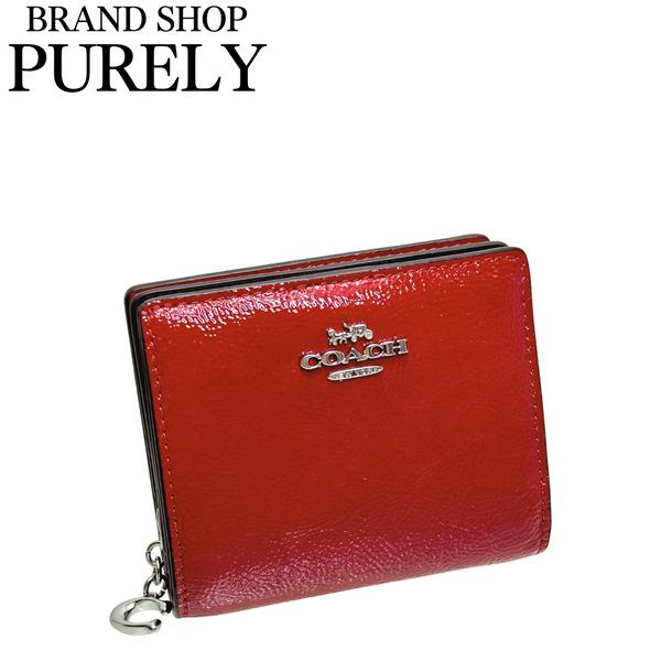 コーチ 財布 レディース COACH 折り財布 パテント レザー スナップ ウォレット CW790 SV/RD レッド