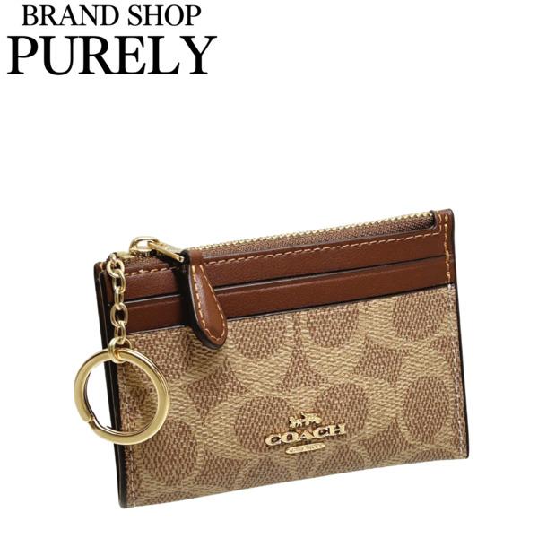 コーチ 財布 レディース COACH コインケース シグネチャー ミニ スキニー ID ケース ポーチ CW870 IMXHE タン×ブラウン 旧88208の通販は 6,433円