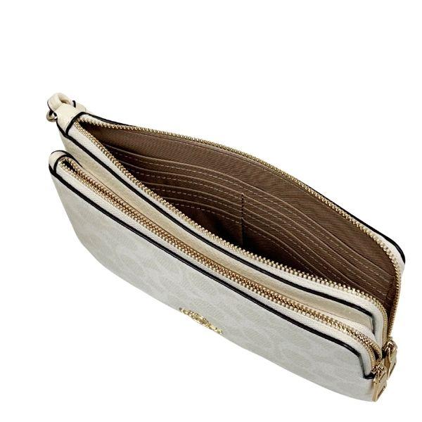 国内発送 コーチ 財布 レディース COACH ポーチ シグネチャー ダブル ジップ リストレット CX161 IMXU5 ホワイト×チョーク_5