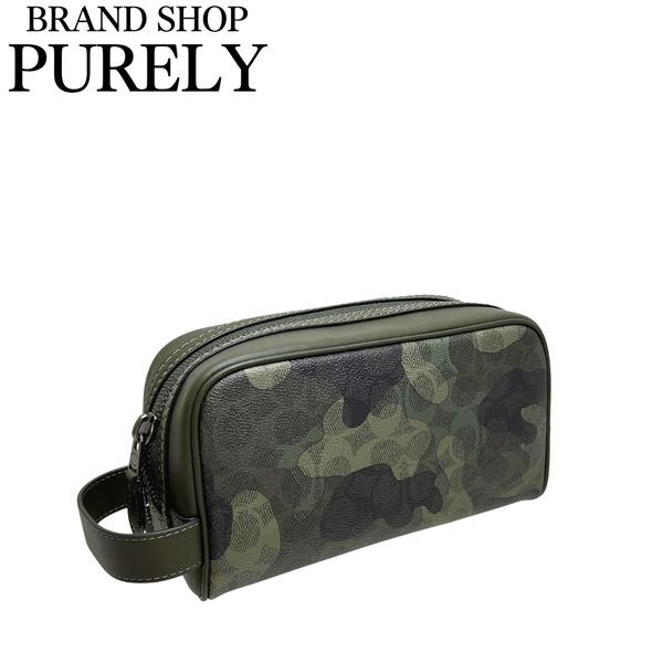 コーチ ポーチ メンズ COACH セカンドバッグ シグネチャー カモフラージュ プリント スモール トラベルキット CX879 QBSB3 ダークシャムロックマルチの通販は
