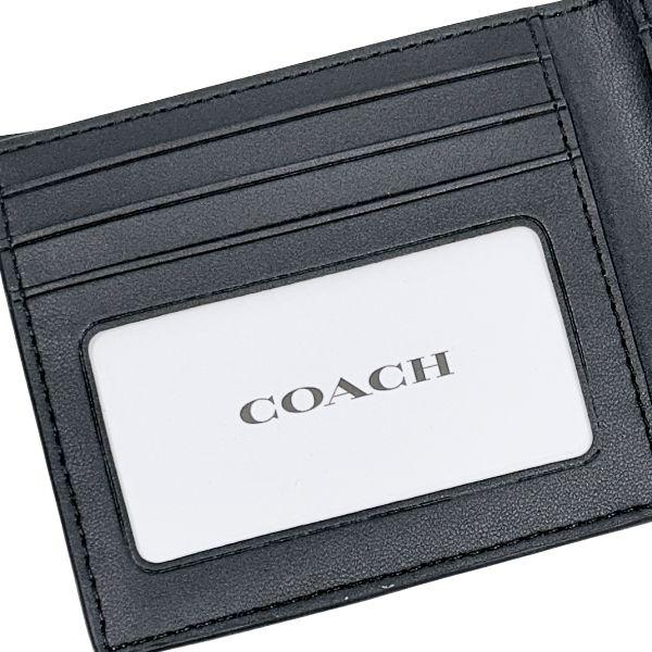 国内発送 コーチ 財布 メンズ COACH 折り財布 シグネチャー ID ビルフォールド ウォレットCY394 QBMI5 チャコール×ブラック 国内発送 コーチ 財布 メンズ COACH 折り財布 シグネチャー ID ビル