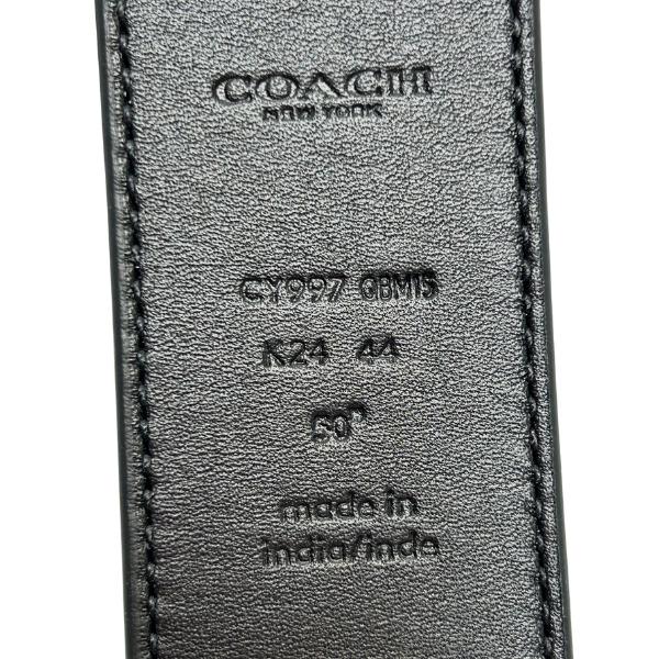 コーチ ベルト メンズ COACH シグネチャー 38MM ダブルバー バックル リバーシブル ベルト CY997 QBMI5 チャコール×ブラック_5