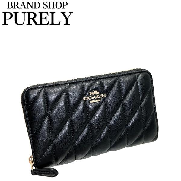 コーチ 財布 レディース COACH 折り財布 キルティング ミディアム ID ジップ アラウンド ウォレット CZ339 IMBLK ブラック